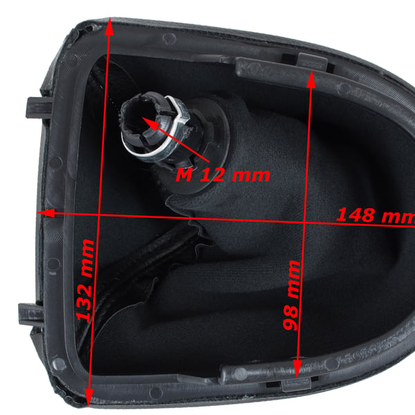 Seat Leon II 05-13 SVART ECO LÄDER växelspaksknopp + damask med ram 5 VÄXLAR