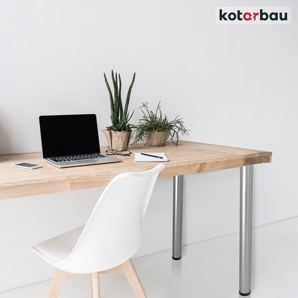 KOTARBAU justerbar bordsbens set 71-74,5 cm stål silver aluminium 4 st