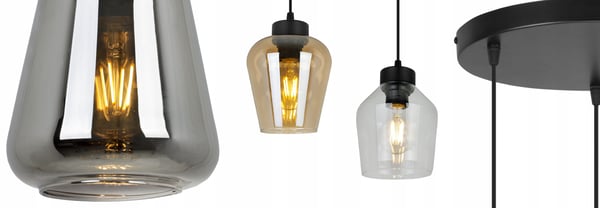 MODERNE ELEGANT HÆNGELAMPE MED GLASSKÆRM