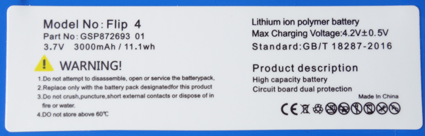 JBL Flip 4 -kaiuttimen akku GSP87269301 3000mAh 3.7V
