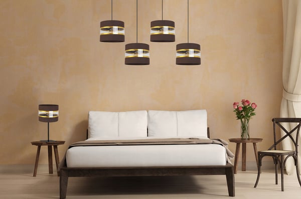 NATBORDLAMPE, ELEGANT GYLDET LAMPESKÆRM, 20 CM