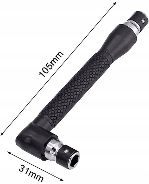 Vinkelskrewmejselindehaver til 1/4" bits og 10 bits