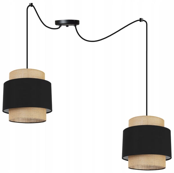 Hængende lampe, loftslysekrone, lampeskærm, boho juta