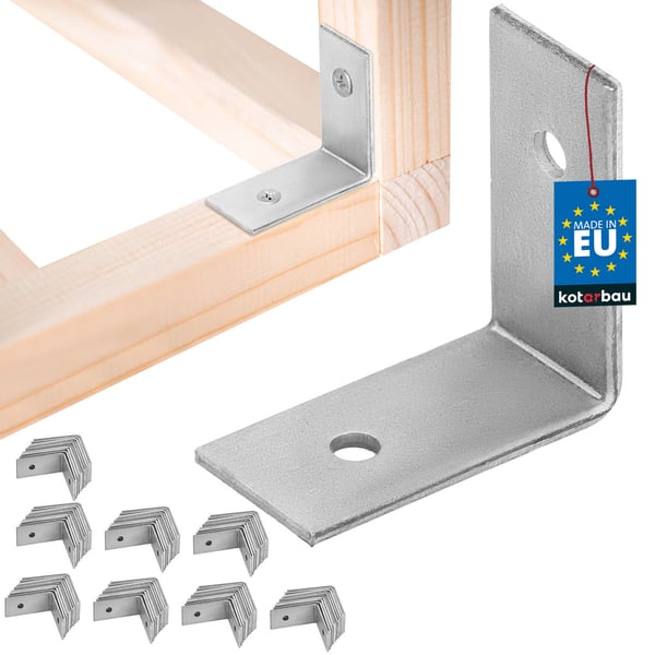 Kotarbau® Kirvesmiehen kulmaliitin ruostumatonta terästä sinkittyä 30 x 30 x 15 mm 100 kpl:n sarja