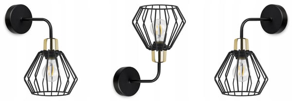 VÆGLAMPE, FIRKANTET LAMPE, METALLAMPE, TRÅD, LED