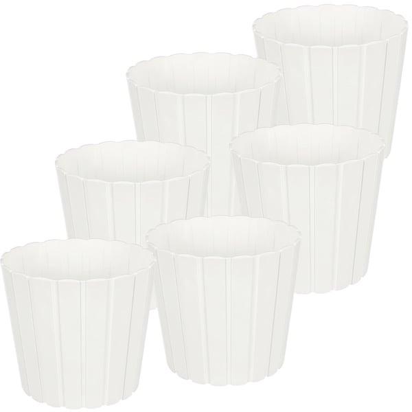 Plastkruka för blommor och örter vit 29 cm 6 st