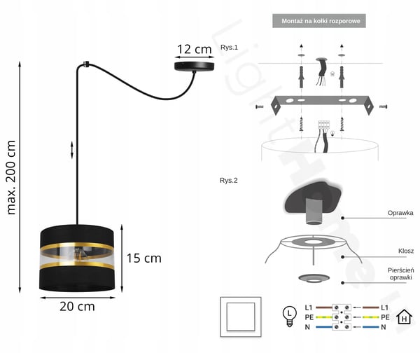 Loftshængende lampe lysekrone lampeskærm moderne