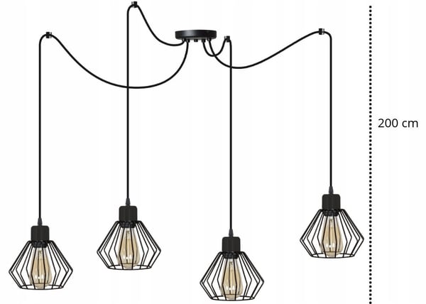 Lofthængende lampe Spider lysekrone Loft Diamond