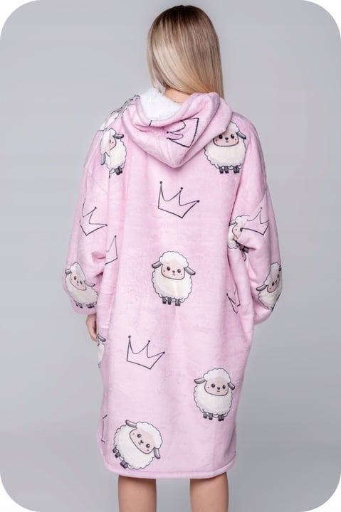 BLANKET collegepaita Ylisuuri lämmin Paksu peitto collegepaita 2in1 XXL lampaankuvioinen karvainen [KB-W15]
