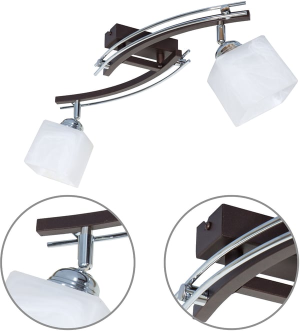 Loftslampe med lysekrone, LED-loftlampe, 2x60W