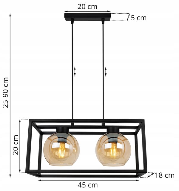 HÄNGANDE LAMPBUR ELEGANT GLASKULA HONUNG