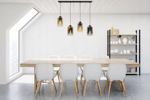 MODERNE ELEGANT HÆNGELAMPE MED GLASSKÆRM