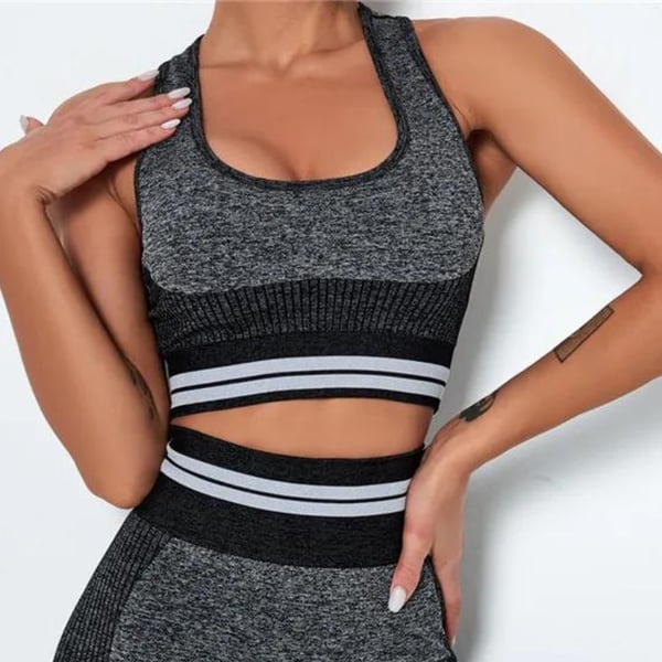 Sportstøj sæt top shorts fitness yoga todelt til fitnesscentret xs XS