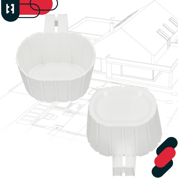 Parvekkeen kukkaruukku, ripustettava kaiteeseen, valkoinen, 20 cm, 2 kpl:n setti