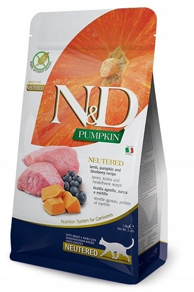 FARMINA N&D Pumpkin kat kat lam og blåbær neuter 2x1,5 kg