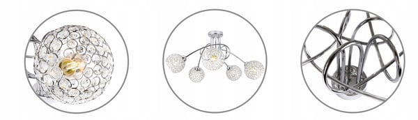 LOFTSLAMPE HÆNGELYSEKRONE KRYSTAL KROM LED