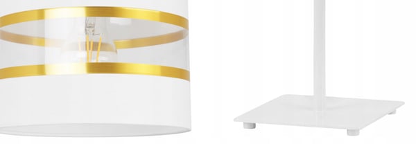 NATBORDLAMPE, ELEGANT GYLDET LAMPESKÆRM, 20 CM