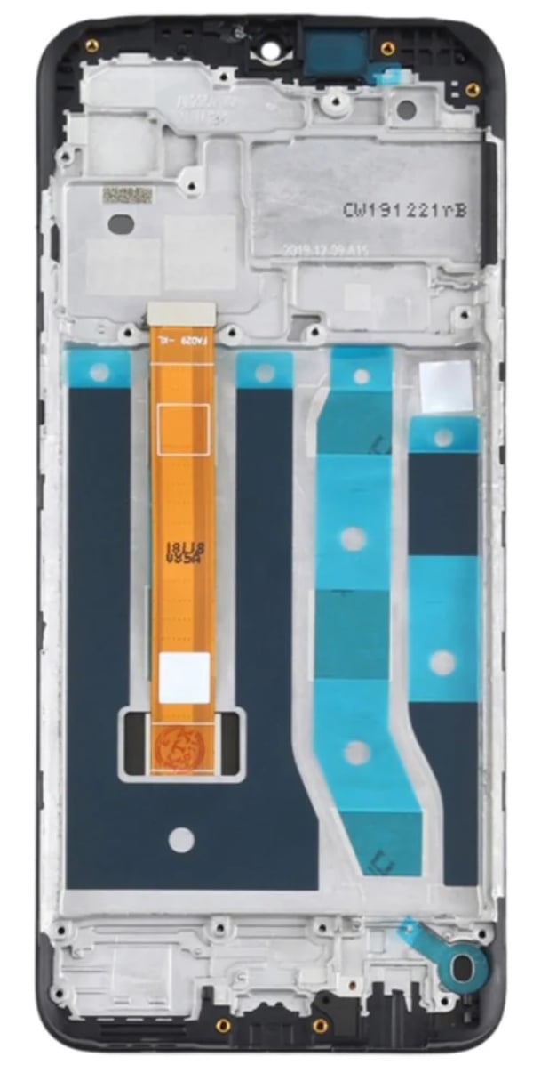 Oppo A8/A31 2020 original LCD-skærm og berøringsskærm renoveret sort ramme