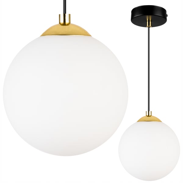 HÆNGENDE LOFTLAMPE, PLAFON, KUGLE, GULD, KROM, LED