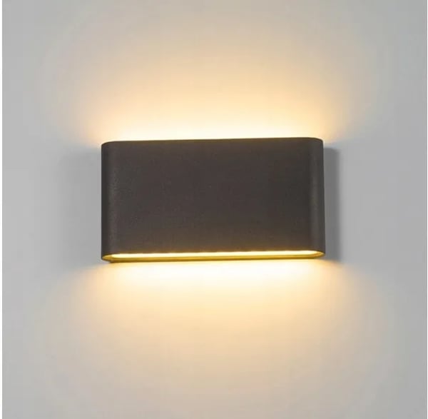 LED VÆGLAMPE UDENDØRS INDENDØRS OP OG NED MODERIG 6W METAL