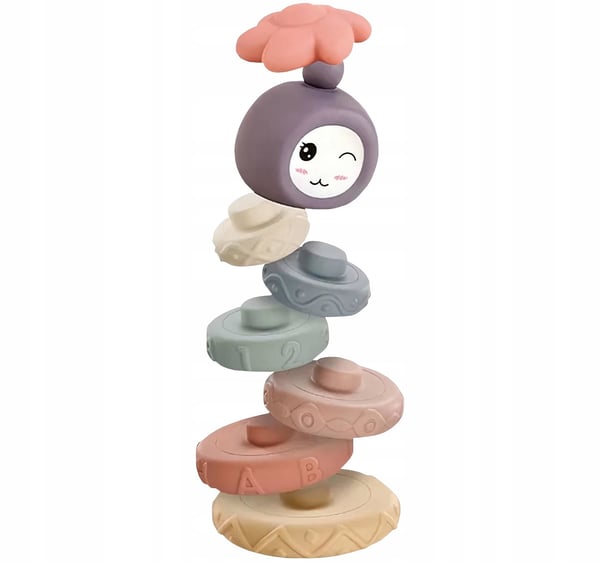Pehmeät aistipalikat värikäs pyramiditornipalapeli 8 levyä 20CM