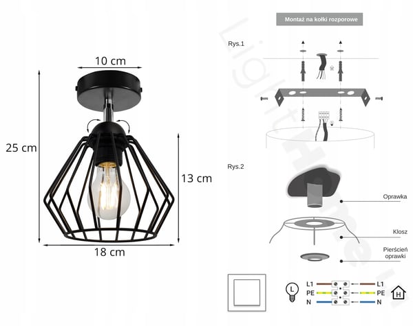 LOFT-KATTOVALAISIN EDISON RETRO LED-SEINÄVALAISIN
