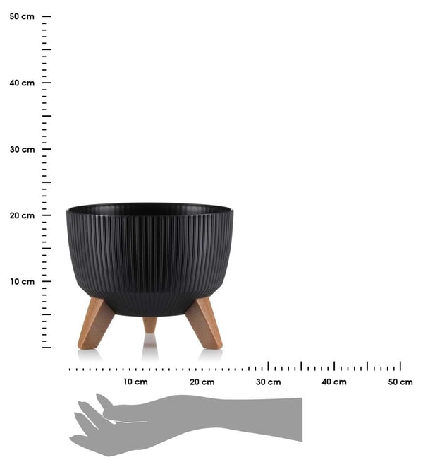 Rosa linea ECO kukkaruukku musta 24xk15 cm