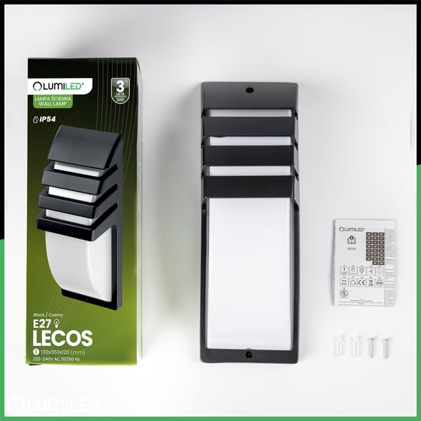 Trädgårdslampa väggarmatur E27 LED 35cm LECOS LUMILED