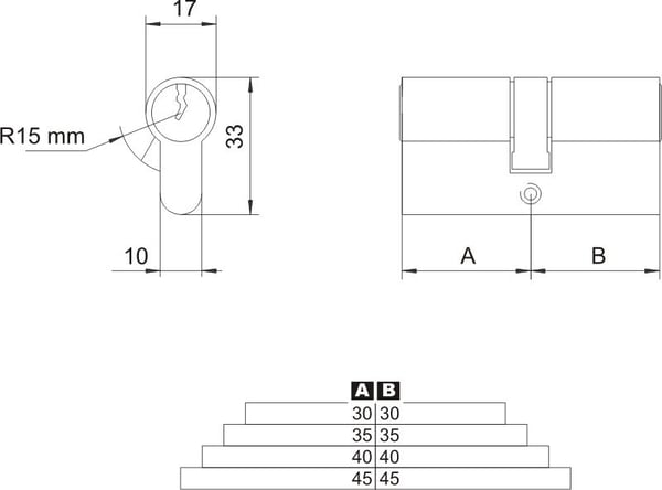 Symmetrisk mässingsinsats 35/35 - MP WK 36/36M