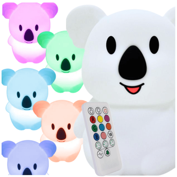 Trådløs silikone Koala natlampe med touch-funktion, farveskiftende gave