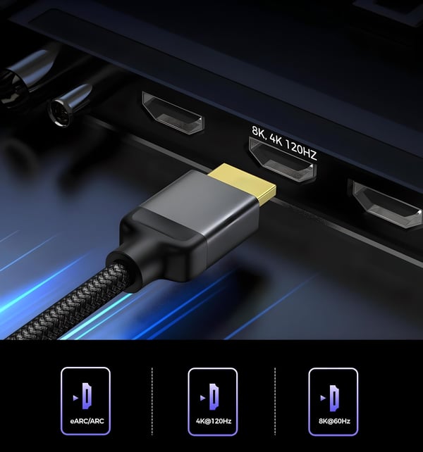HDMI 2.1 Ultra High Speed-kabel 8K 60Hz 4K 120Hz UHD 5M PS5 Xbox eARC UHDTV