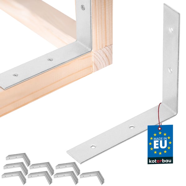 Kotarbau® Kirvesmiehen kulmaliitin ruostumatonta terästä sinkittyä 100 x 100 x 20 mm 100 kpl:n sarja