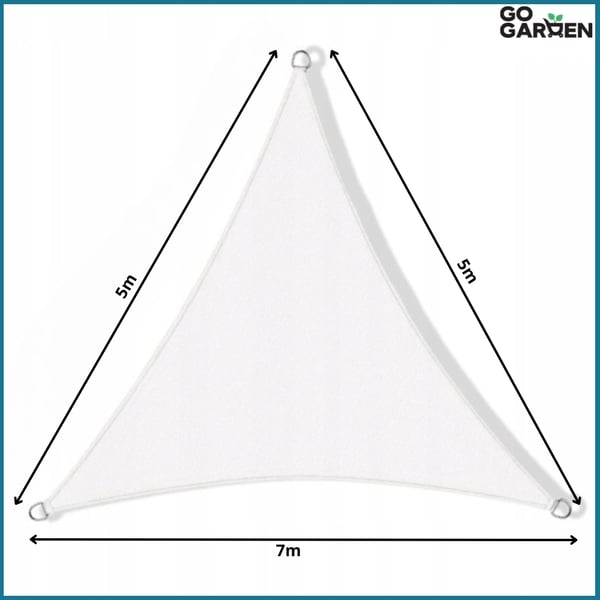 Skyggesejl solsejl hvid baldakin markise have 5x5x7m