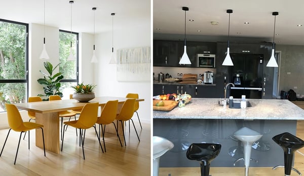 Loftslampe til køkken, spisestue, stue, lysekrone, hvid, moderne