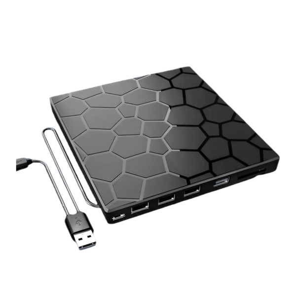 Ulkoisen CD/DVD-aseman lisäkaapeli, 4xUSB ja 1xUSB-C SD/TF -liitäntä, Windowsille/Macille