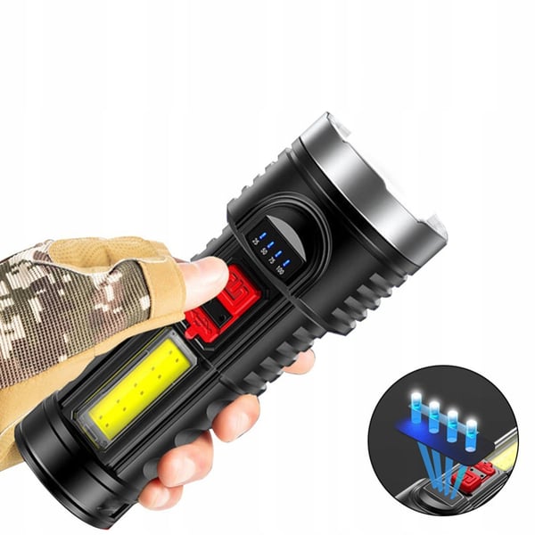 KRAFTIG GENOPLADELIG LED Lommelygte SPOTLIGHT