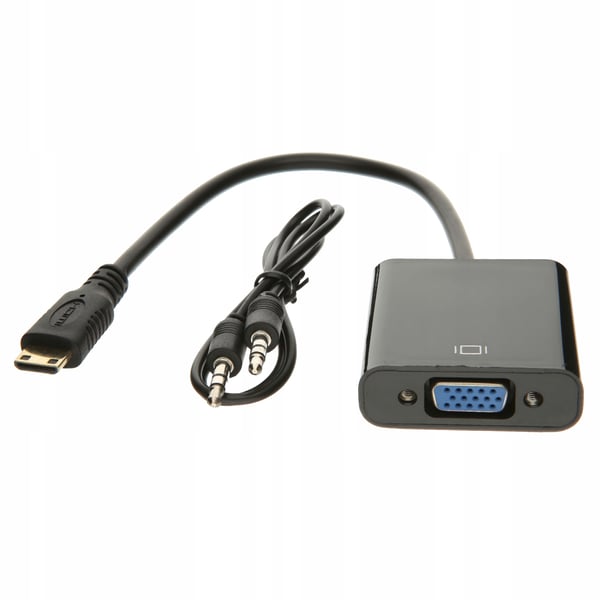 Mini HDMI till VGA-adapter DSUB-omvandlare + ljud