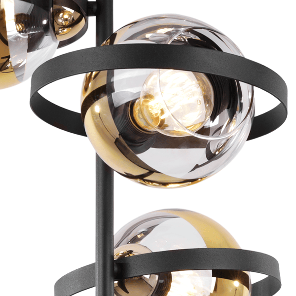 RONDA LOFTLAMPE SORT OG GULD 3-PLADS GYLDEN LAMPE E27