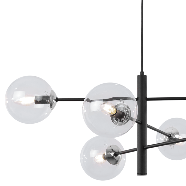 VICENZA HÆNGELAMPE SORT KROM 6 STK. FLAD KLAR LAMPE E14