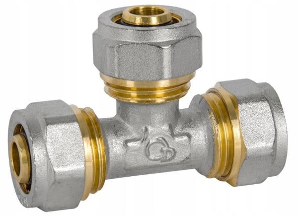 PEX T-fittings 25x20x16 mm skruet massiv