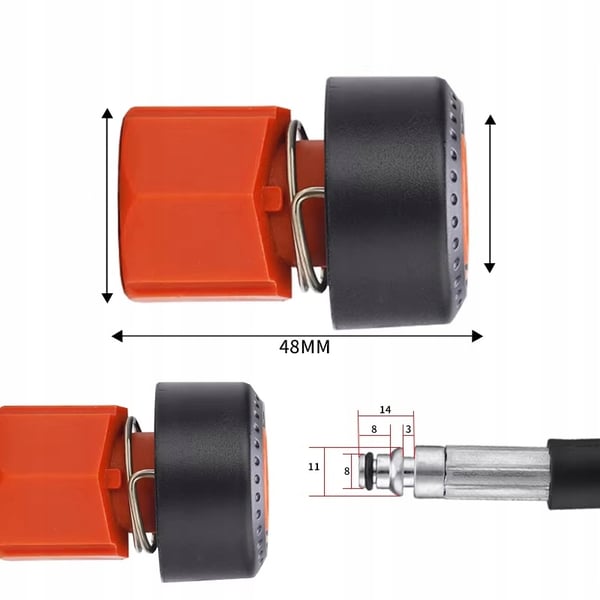 ClickFit Nilfisk M22 - Letkuadapteri | Napsauta → M22 | Nilfisk 4 Series | Bosch, Stihl, Gerni | 12 mm / 20,4 mm / 48 mm