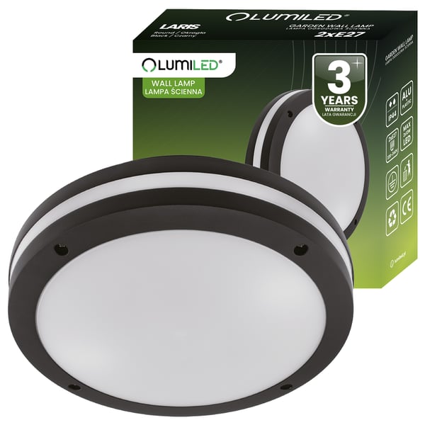 Puutarhavalaisin ulkoseinälle LED 2x E27 pyöreä LARIS LUMILED Puutarhavalaisin ulkoseinälle LED 2x E27 pyöreä LARIS LUMILED