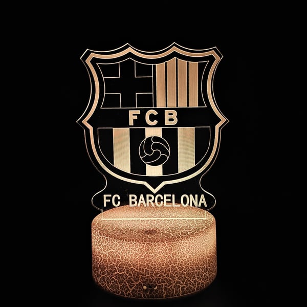 Nattlampa för barn FC Barcelonas vapensköldslogotyp 16 LED 3D + fjärrkontroll