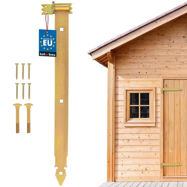 KOTARBAU® Gångjärn 600 mm guldförzinkat stål garagedörr paviljong