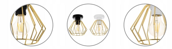 Lofthængende lampe med gylden LED-loftlampe