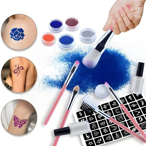 Glittertatueringar för barn stort set glitterpresentmallar tvättbara