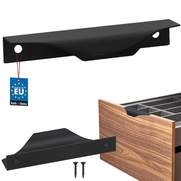Modern Edge Møbelgreb Aluminium Mat Sort 96/116 MM