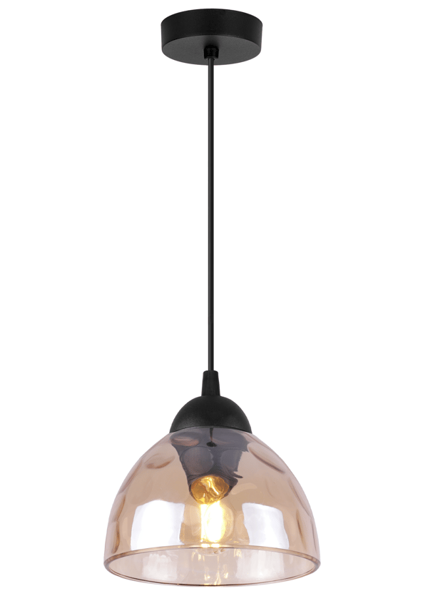Venice 1-lampe pendellampe, honningfarvet skærm, E27
