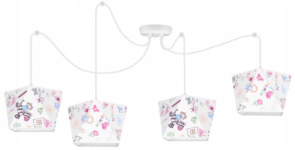 Lofthængende lampe med loftskrone og edderkopskærm
