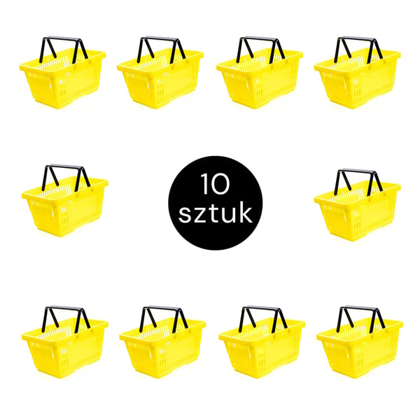 Indkøbskurv gul 22L H-22 cm L-30 cm G-43 cm 10 stk.